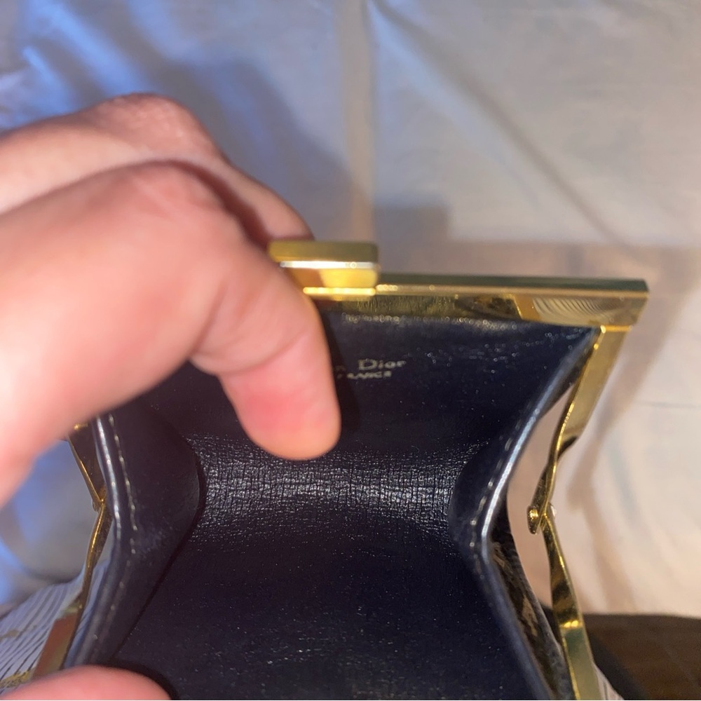 Dior Monogram Navy  and Tan Coin Purse - Picture 4 of 5